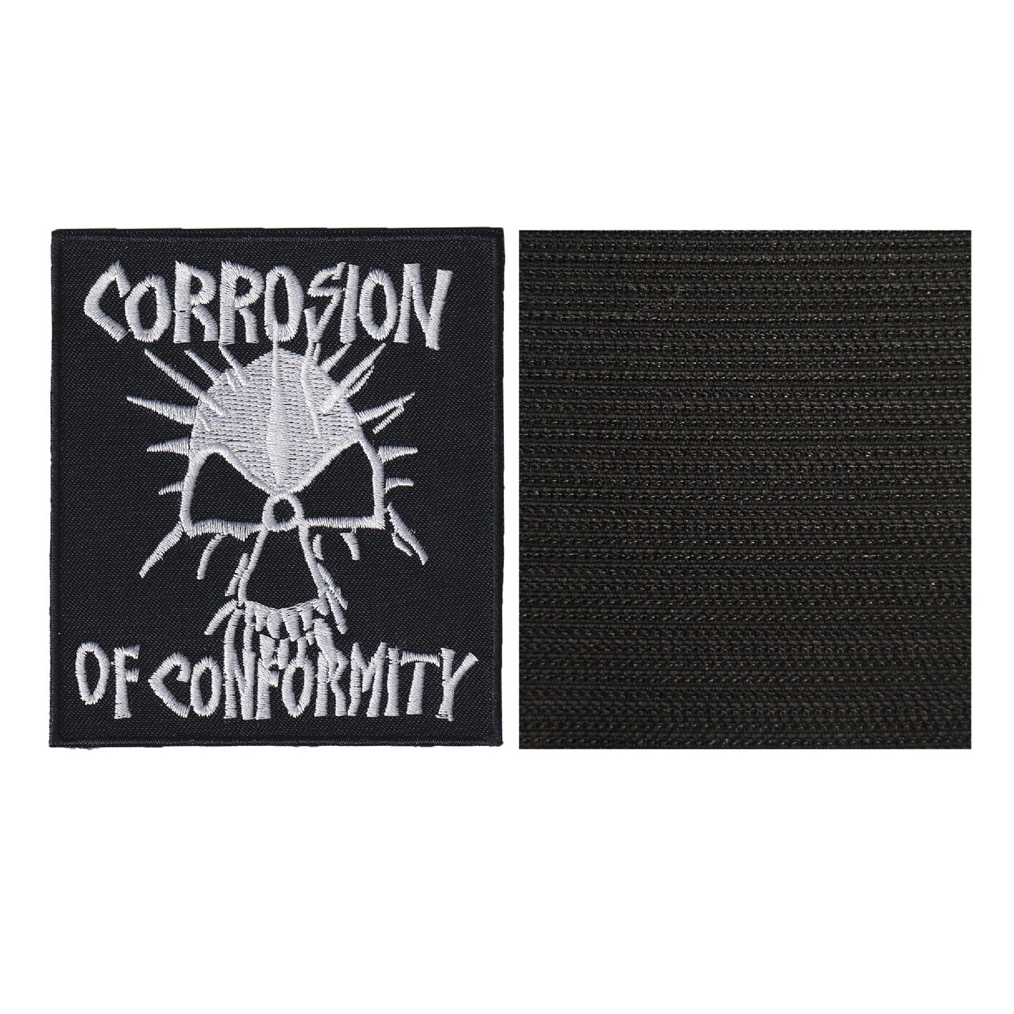MAXIMUMPATCHES - Corrosion Of Conformity - 10 cm x 8,7 cm - Ecusson Patch Brodé Avec Scratch Cousu Au Dos + Carré Scratch A Coudre, Face Opposé 10 cm x 10 cm/Groupe Musique Métal Rock Punk Heavy Trash Blues