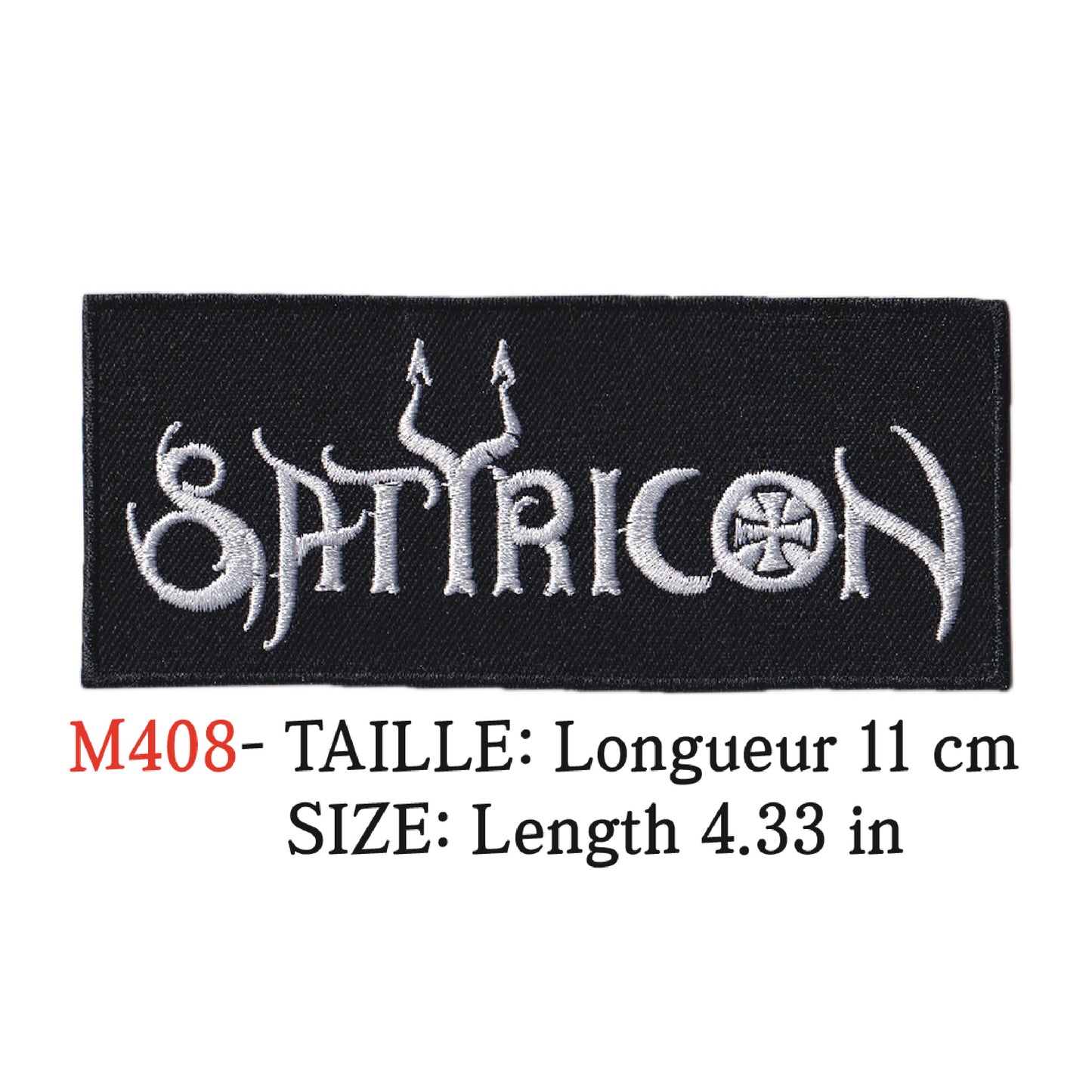 MAXIMUMPATCHES - Ecusson Patch Brodé Therrmocollant - Longueur 11 cm - Satyricon Groupe Musique Rock Punk Hard Trash Métal Heavy Psychedelic