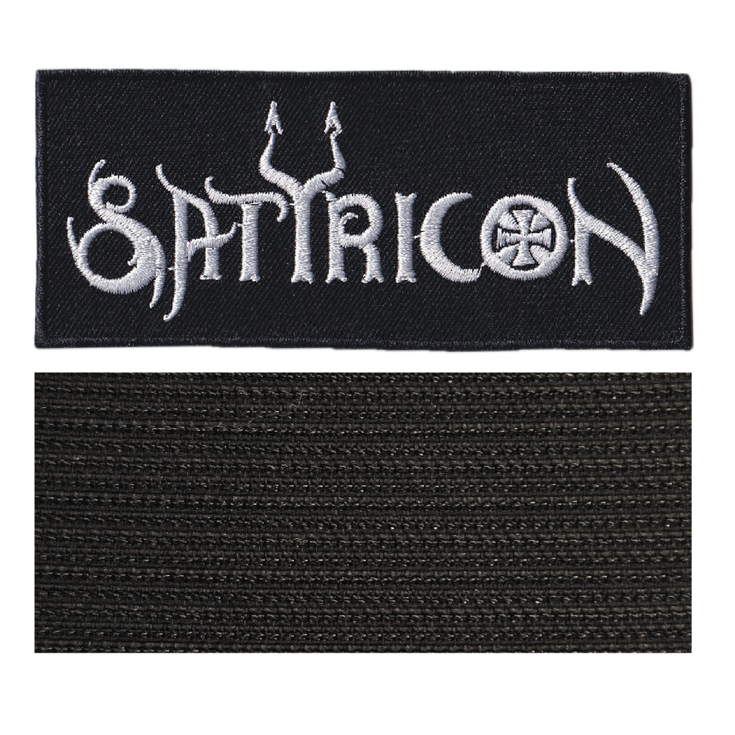 MAXIMUMPATCHES - Satyricon - Longueur 11 cm - Ecusson Patch Brodé Avec Scratch Cousu Au Dos + Carré Scratch A Coudre, Face Opposé 10 cm x 10 cm/Groupe Musique Métal Rock Punk Heavy Trash Blues