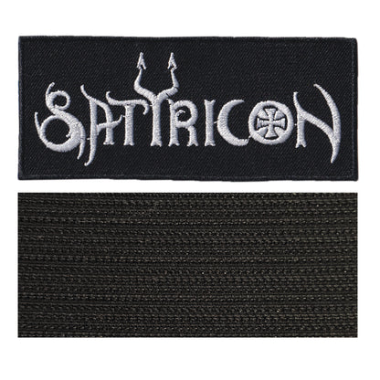 MAXIMUMPATCHES - Satyricon - Longueur 11 cm - Ecusson Patch Brodé Avec Scratch Cousu Au Dos + Carré Scratch A Coudre, Face Opposé 10 cm x 10 cm/Groupe Musique Métal Rock Punk Heavy Trash Blues