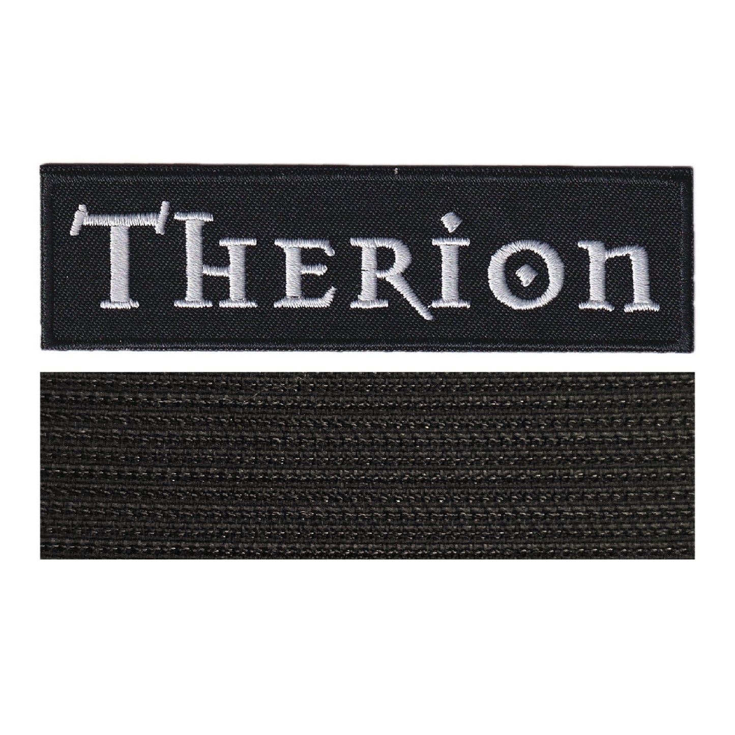 MAXIMUMPATCHES - Therion - 11 cm x 3 cm - Ecusson Patch Brodé Avec Scratch Cousu Au Dos + Carré Scratch A Coudre, Face Opposé 10 cm x 10 cm/Groupe Musique Métal Rock Punk Heavy Trash Blues