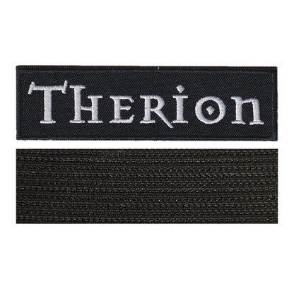 MAXIMUMPATCHES - Therion - 11 cm x 3 cm - Ecusson Patch Brodé Avec Scratch Cousu Au Dos + Carré Scratch A Coudre, Face Opposé 10 cm x 10 cm/Groupe Musique Métal Rock Punk Heavy Trash Blues