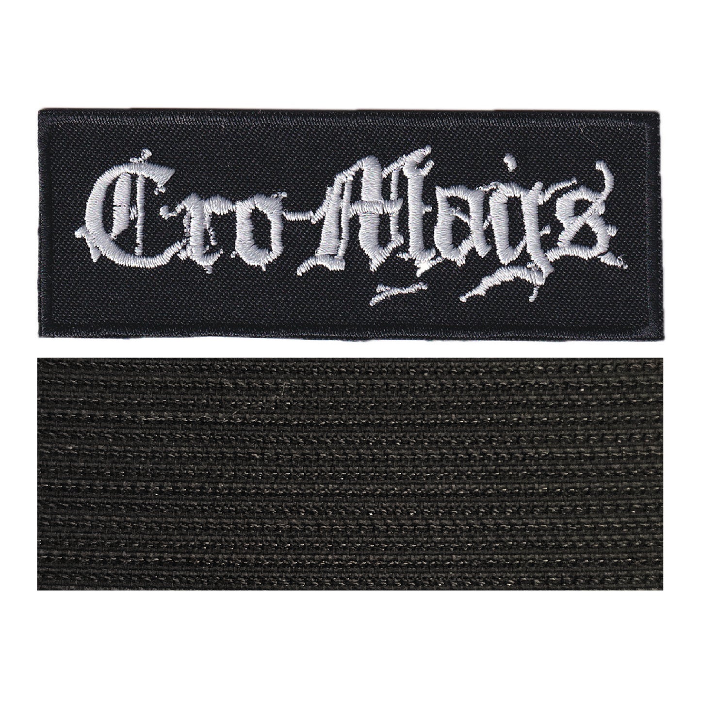 MAXIMUMPATCHES - Cro-Mags - 10 cm x 3,6 cm - Ecusson Patch Brodé Avec Scratch Cousu Au Dos + Carré Scratch A Coudre, Face Opposé 10 cm x 10 cm/Groupe Musique Métal Rock Punk Heavy Trash Blues