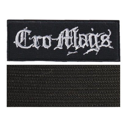 MAXIMUMPATCHES - Cro-Mags - 10 cm x 3,6 cm - Ecusson Patch Brodé Avec Scratch Cousu Au Dos + Carré Scratch A Coudre, Face Opposé 10 cm x 10 cm/Groupe Musique Métal Rock Punk Heavy Trash Blues