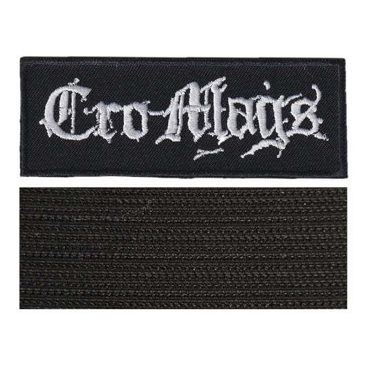 MAXIMUMPATCHES - Cro-Mags - 10 cm x 3,6 cm - Ecusson Patch Brodé Avec Scratch Cousu Au Dos + Carré Scratch A Coudre, Face Opposé 10 cm x 10 cm/Groupe Musique Métal Rock Punk Heavy Trash Blues