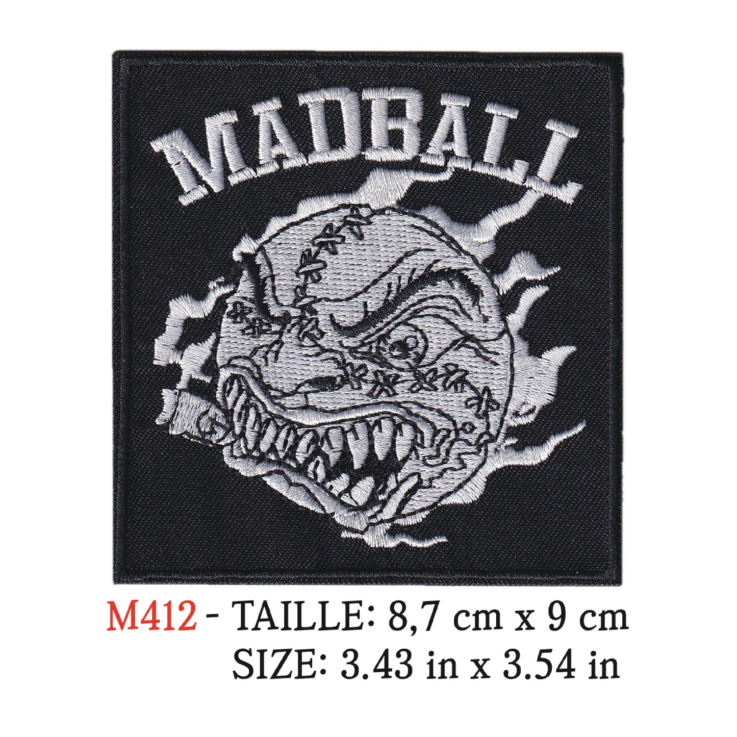 MAXIMUMPATCHES - Ecusson Patch Brodé Therrmocollant - 8,7 cm x 9 cm - Madball Groupe Musique Rock Punk Hard Trash Métal Heavy Psychedelic