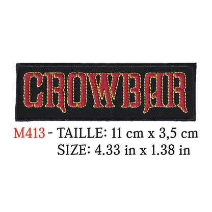 MAXIMUMPATCHES - Ecusson Patch Brodé Therrmocollant - 11 cm x 3,5 cm - Crowbar Groupe Musique Rock Punk Hard Trash Métal Heavy Psychedelic