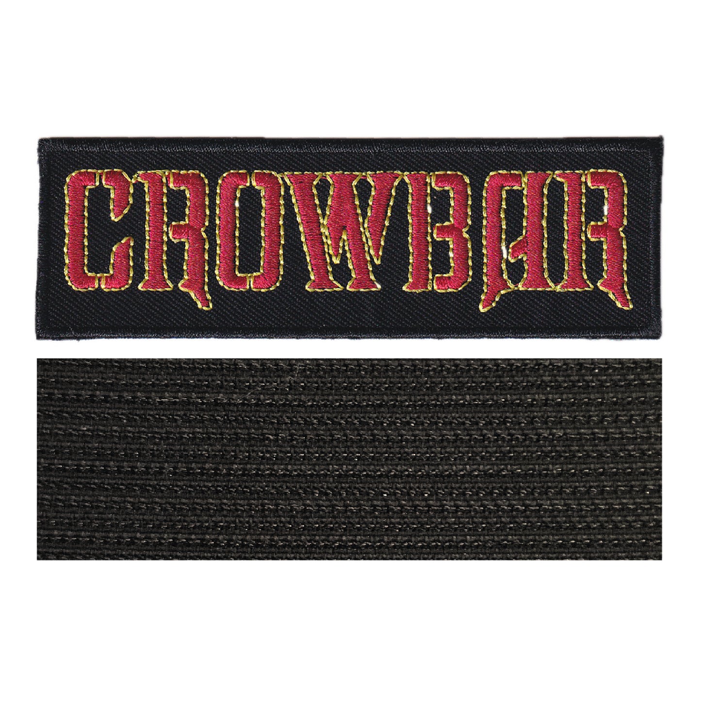 MAXIMUMPATCHES - Crowbar - 11 cm x 3,5 cm - Ecusson Patch Brodé Avec Scratch Cousu Au Dos + Carré Scratch A Coudre, Face Opposé 10 cm x 10 cm/Groupe Musique Métal Rock Punk Heavy Trash Blues
