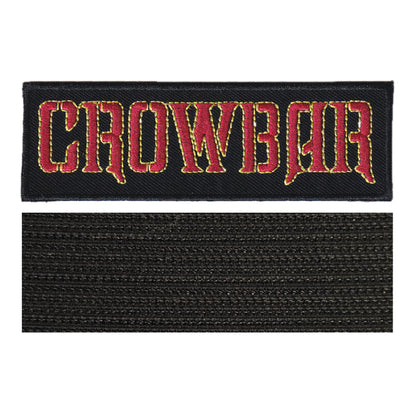 MAXIMUMPATCHES - Crowbar - 11 cm x 3,5 cm - Ecusson Patch Brodé Avec Scratch Cousu Au Dos + Carré Scratch A Coudre, Face Opposé 10 cm x 10 cm/Groupe Musique Métal Rock Punk Heavy Trash Blues
