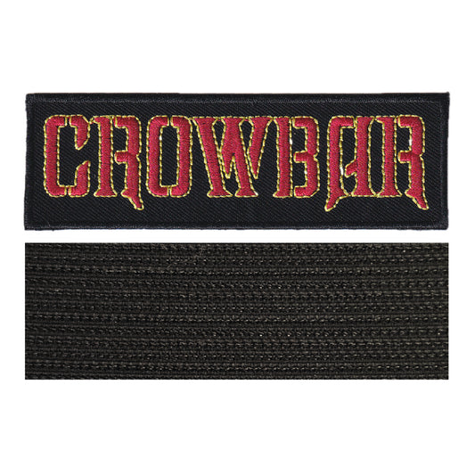 MAXIMUMPATCHES - Crowbar - 11 cm x 3,5 cm - Ecusson Patch Brodé Avec Scratch Cousu Au Dos + Carré Scratch A Coudre, Face Opposé 10 cm x 10 cm/Groupe Musique Métal Rock Punk Heavy Trash Blues