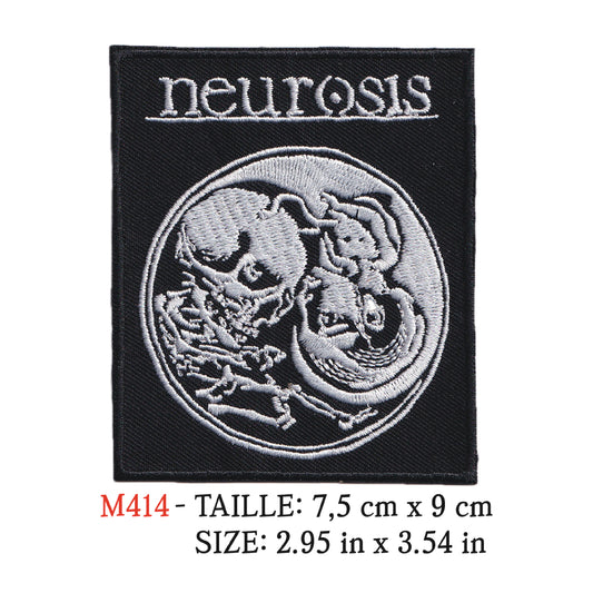 MAXIMUMPATCHES - Ecusson Patch Brodé Therrmocollant - 7,5 cm x 9 cm - Neurosis Groupe Musique Rock Punk Hard Trash Métal Heavy Psychedelic