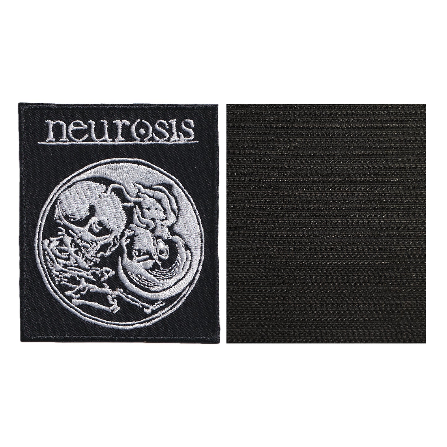 MAXIMUMPATCHES - Neurosis - 7,5 cm x 9 cm - Ecusson Patch Brodé Avec Scratch Cousu Au Dos + Carré Scratch A Coudre, Face Opposé 10 cm x 10 cm/Groupe Musique Métal Rock Punk Heavy Trash Blues