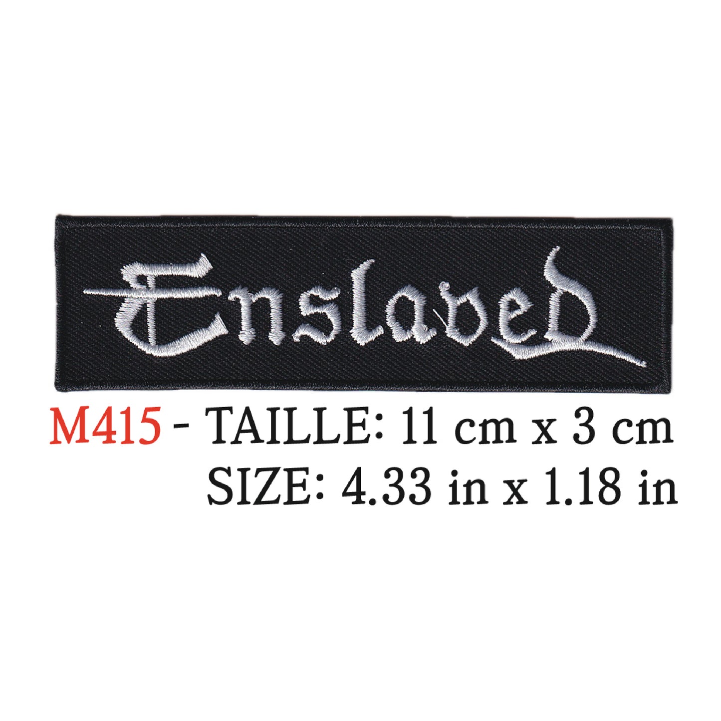 MAXIMUMPATCHES - Ecusson Patch Brodé Therrmocollant - 11 cm x 3 cm - Enslaved Groupe Musique Rock Punk Hard Trash