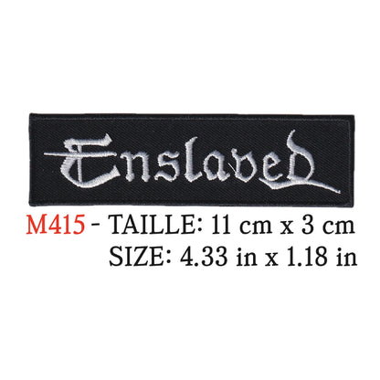 MAXIMUMPATCHES - Ecusson Patch Brodé Therrmocollant - 11 cm x 3 cm - Enslaved Groupe Musique Rock Punk Hard Trash