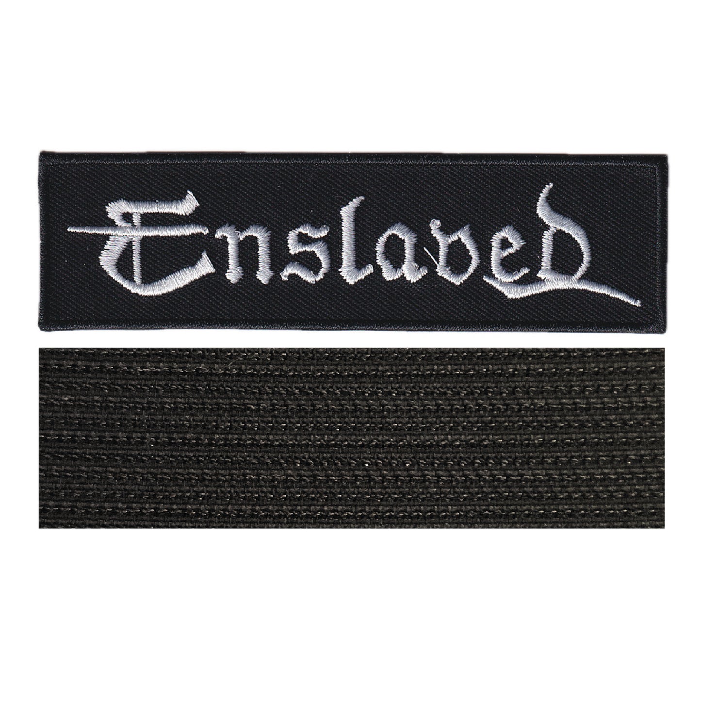 MAXIMUMPATCHES - Enslaved - 11 cm x 3 cm - Ecusson Patch Brodé Avec Scratch Cousu Au Dos + Carré Scratch A Coudre, Face Opposé 10 cm x 10 cm/Groupe Musique Métal Rock Punk Heavy Trash Blues