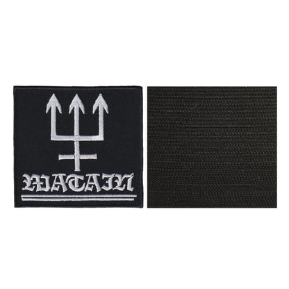 MAXIMUMPATCHES - 8,8 cm x 8,2 cm - Ecusson Patch Brodé Avec Scratch Cousu Au Dos + Carré Scratch A Coudre, Face Opposé 10 cm x 10 cm/Groupe Musique Métal Rock Punk Heavy Trash Blues
