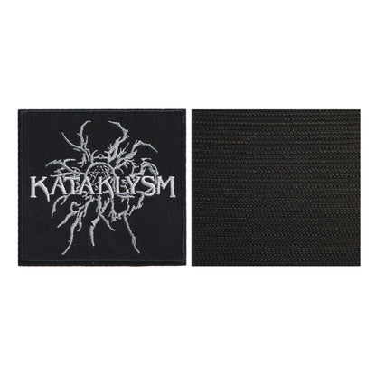 MAXIMUMPATCHES - Kataklysm - 9 cm x 8,4 cm - Ecusson Patch Brodé Avec Scratch Cousu Au Dos + Carré Scratch A Coudre, Face Opposé 10 cm x 10 cm/Groupe Musique Métal Rock Punk Heavy Trash Blues