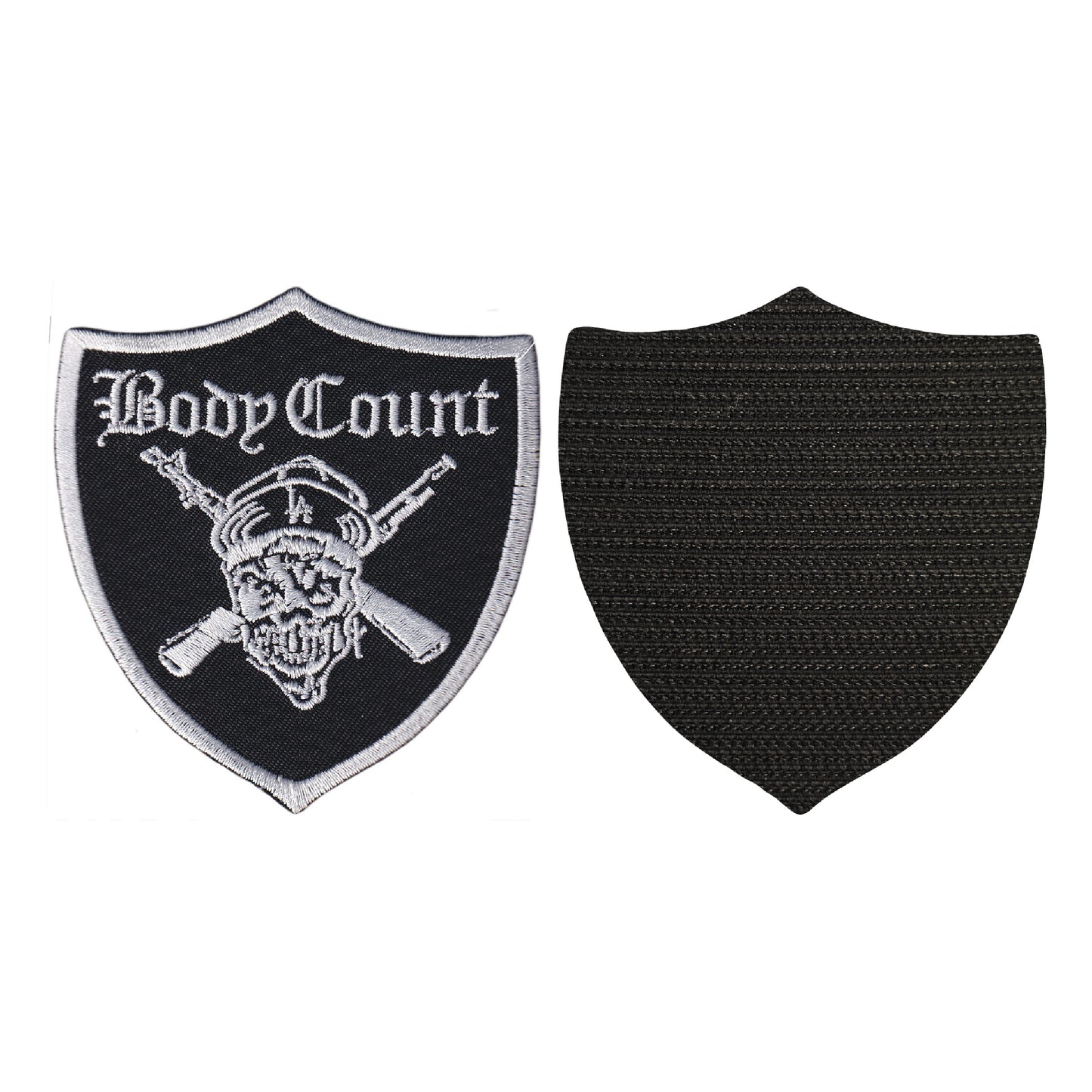 MAXIMUMPATCHES - Body Count - 9 cm x 8,3 cm - Ecusson Patch Brodé Avec Scratch Cousu Au Dos + Carré Scratch A Coudre, Face Opposé 10 cm x 10 cm/Groupe Musique Métal Rock Punk Heavy Trash Blues