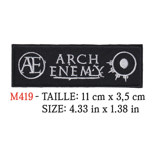 MAXIMUMPATCHES - Ecusson Patch Brodé Thermocollant - 11 cm x 3,5 cm - Arch Enemy Groupe Musique Rock Punk Hard Trash Métal Heavy Psychedelic Arch Enemy