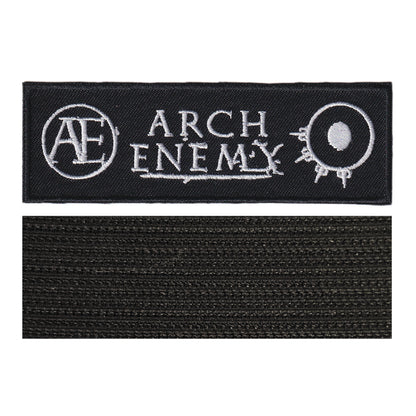 MAXIMUMPATCHES - Arch Enemy - 11 cm x 3,5 cm - Ecusson Patch Brodé Avec Scratch Cousu Au Dos + Carré Scratch A Coudre, Face Opposé 10 cm x 10 cm/Groupe Musique Métal Rock Punk Heavy Trash Blues