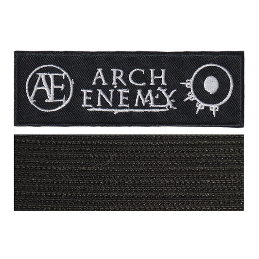 MAXIMUMPATCHES - Arch Enemy - 11 cm x 3,5 cm - Ecusson Patch Brodé Avec Scratch Cousu Au Dos + Carré Scratch A Coudre, Face Opposé 10 cm x 10 cm/Groupe Musique Métal Rock Punk Heavy Trash Blues