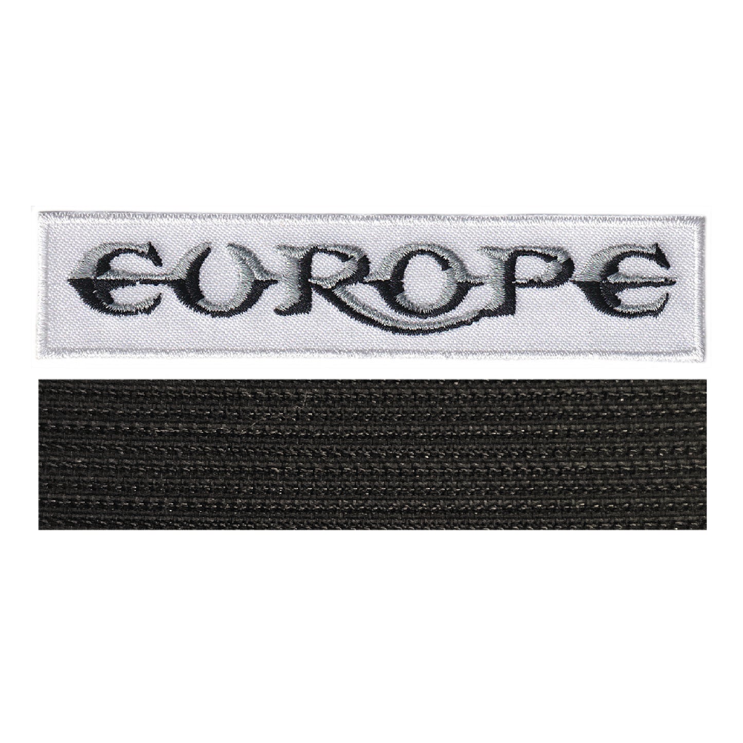 MAXIMUMPATCHES - Europe - 11,8 cm x 2,6 cm - Ecusson Patch Brodé Avec Scratch Cousu Au Dos + Carré Scratch A Coudre, Face Opposé 10 cm x 10 cm/Groupe Musique Métal Rock Punk Heavy Trash Blues