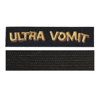 MAXIMUMPATCHES - Ultra Vomit - 12 cm x 2,7 cm - Ecusson Patch Brodé Avec Scratch Cousu Au Dos + Carré Scratch A Coudre, Face Opposé 10 cm x 10 cm/Groupe Musique Métal Rock Punk Heavy Trash Blues
