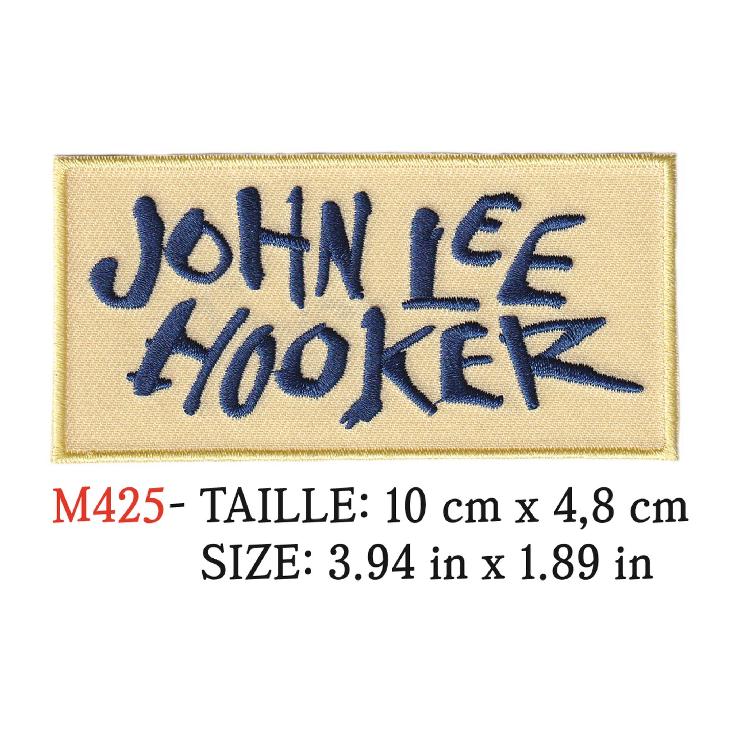 MAXIMUMPATCHES - Ecusson Patch Brodé Thermocollant - 10 cm x 4 cm - John Lee Hooker Groupe Musique Rock Punk Hard Trash Métal Heavy Psychedelic