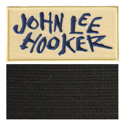 MAXIMUMPATCHES - John Lee Hooker - 10 cm x 4,8 cm - Ecusson Patch Brodé Avec Scratch Cousu Au Dos + Carré Scratch A Coudre, Face Opposé 10 cm x 10 cm/Groupe Musique Métal Rock Punk Heavy Trash Blues