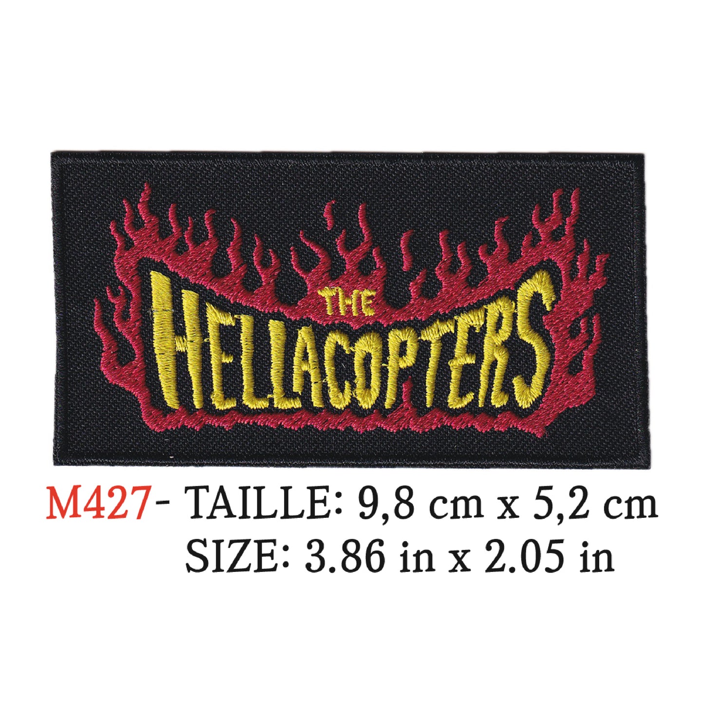 MAXIMUMPATCHES - Ecusson Patch Brodé Thermocollant - 9,8 cm x 5,2 cm - Hellacopters Groupe Musique Rock Punk Hard Trash Métal Heavy Psychedelic