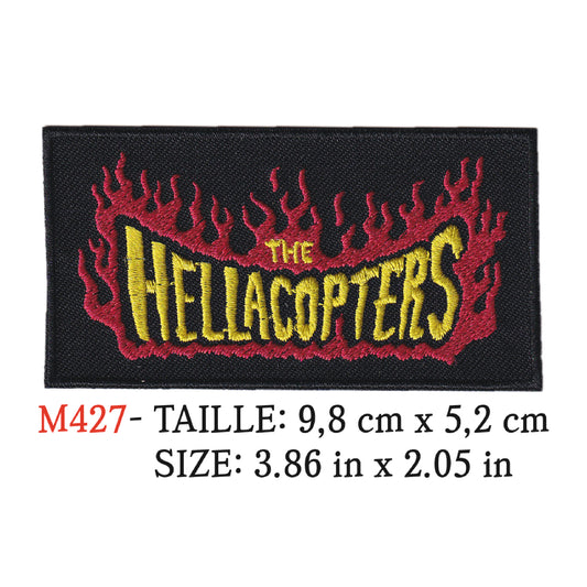 MAXIMUMPATCHES - Ecusson Patch Brodé Thermocollant - 9,8 cm x 5,2 cm - Hellacopters Groupe Musique Rock Punk Hard Trash Métal Heavy Psychedelic