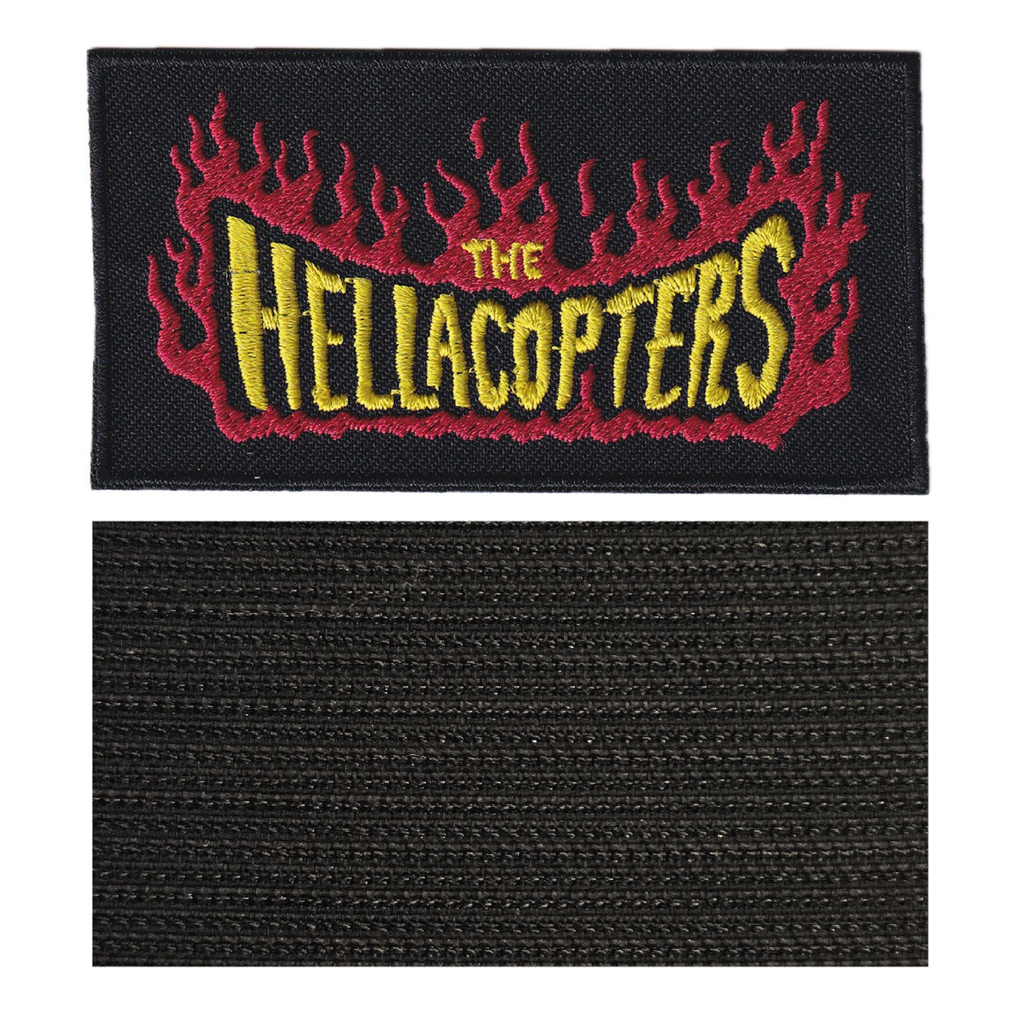 MAXIMUMPATCHES - Hellacopters - 9,8 cm x 5,2 cm - Ecusson Patch Brodé Avec Scratch Cousu Au Dos + Carré Scratch A Coudre, Face Opposé 10 cm x 10 cm/Groupe Musique Métal Rock Punk Heavy Trash Blues