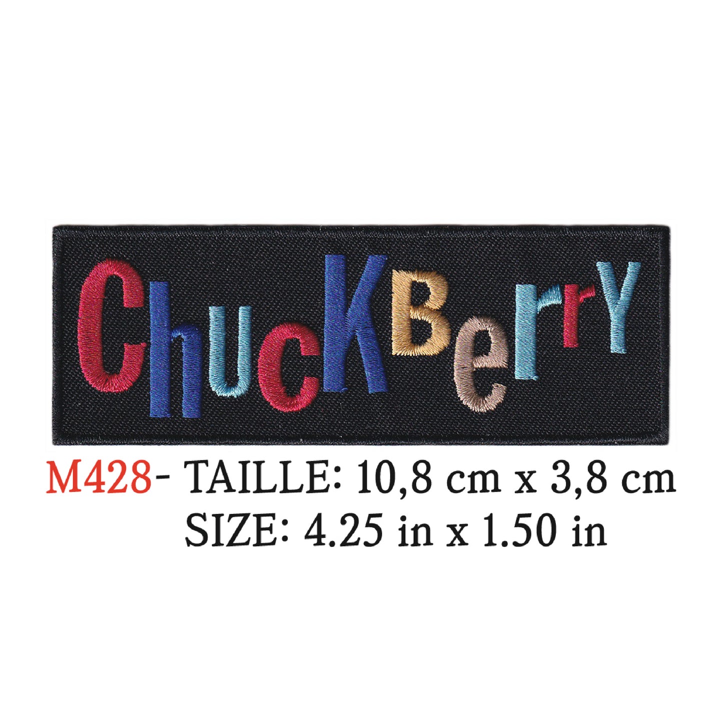 MAXIMUMPATCHES - Ecusson Patch Brodé Thermocollant - 10,8 cm x 3,8 cm - Chuckberry Groupe Musique Rock Punk Hard Trash Métal Heavy Psychedelic