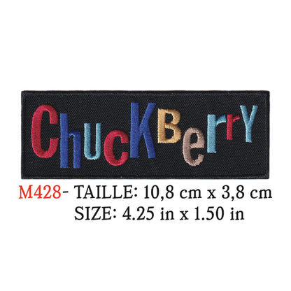 MAXIMUMPATCHES - Ecusson Patch Brodé Thermocollant - 10,8 cm x 3,8 cm - Chuckberry Groupe Musique Rock Punk Hard Trash Métal Heavy Psychedelic