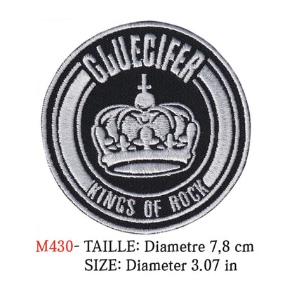 MAXIMUMPATCHES - Ecusson Patch Brodé Thermocollant - Diametre 7,8 cm - Gluecifer Groupe Musique Rock Punk Hard Trash Métal Heavy Psychedelic