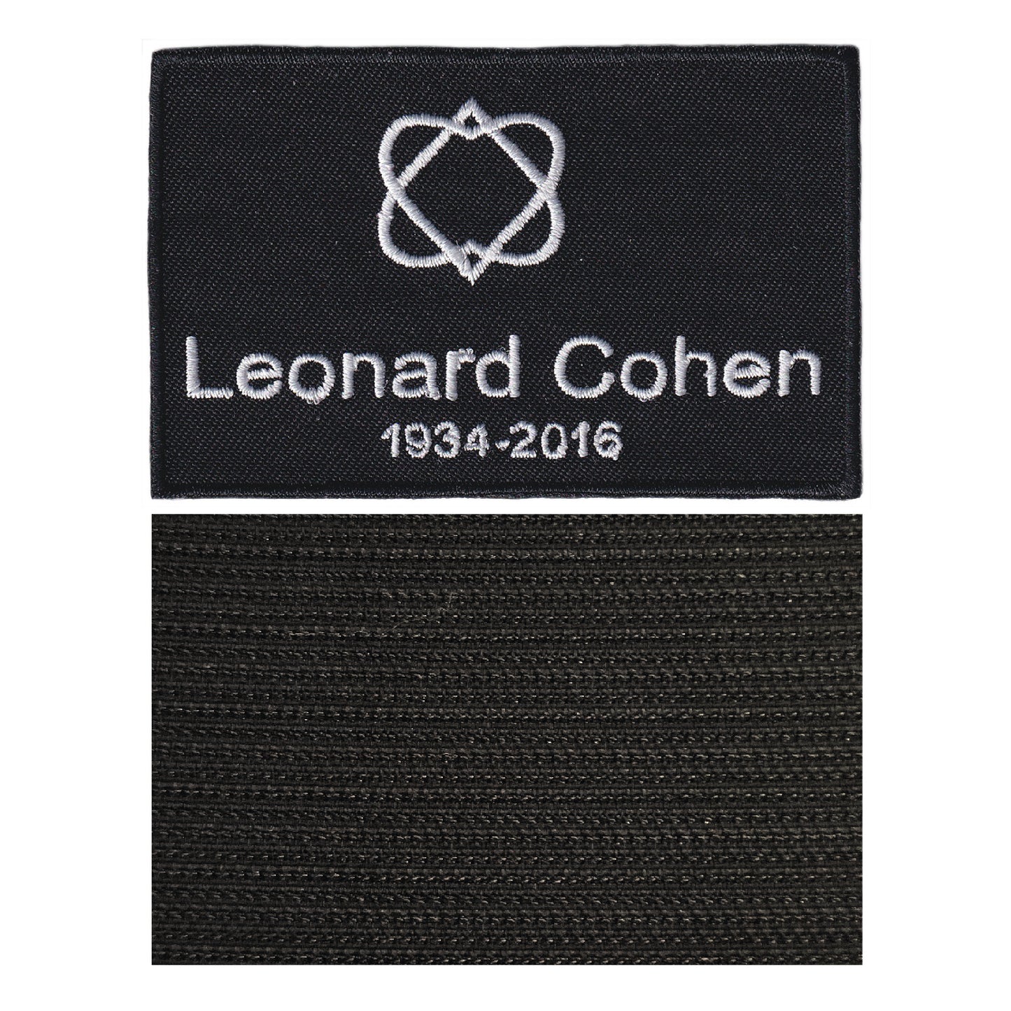 MAXIMUMPATCHES - Leonard Cohen - 9 cm x 5,7 cm - Ecusson Patch Brodé Avec Scratch Cousu Au Dos + Carré Scratch A Coudre, Face Opposé 10 cm x 10 cm/Groupe Musique Métal Rock Punk Heavy Trash Blues