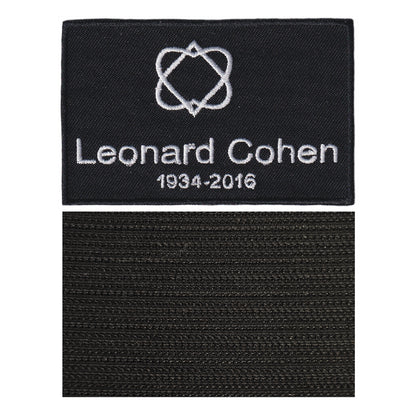MAXIMUMPATCHES - Leonard Cohen - 9 cm x 5,7 cm - Ecusson Patch Brodé Avec Scratch Cousu Au Dos + Carré Scratch A Coudre, Face Opposé 10 cm x 10 cm/Groupe Musique Métal Rock Punk Heavy Trash Blues