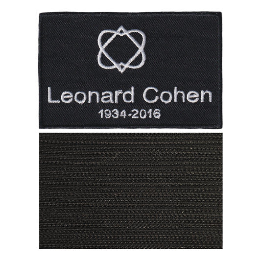 MAXIMUMPATCHES - Leonard Cohen - 9 cm x 5,7 cm - Ecusson Patch Brodé Avec Scratch Cousu Au Dos + Carré Scratch A Coudre, Face Opposé 10 cm x 10 cm/Groupe Musique Métal Rock Punk Heavy Trash Blues
