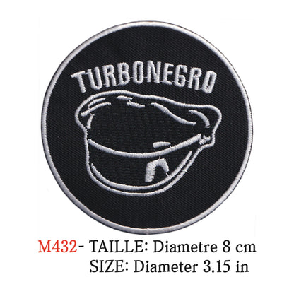 MAXIMUMPATCHES - Ecusson Patch Brodé Thermocollant - Diametre 8 cm - Turbonégro Groupe Musique Rock Punk Hard Trash Métal Heavy Psychedelic