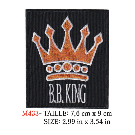 MAXIMUMPATCHES - Ecusson Patch Brodé Thermocollant - 7,6 cm x 9 cm - Groupe Musique Rock Punk Hard Trash Métal Heavy Psychedelic Blues Soul BB King