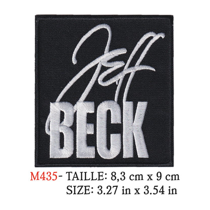 MAXIMUMPATCHES - Ecusson Patch Brodé Thermocollant - 8,3 cm x 9 cm - Jeff Beck Groupe Musique Rock Punk Hard Trash Métal Heavy Psychedelic