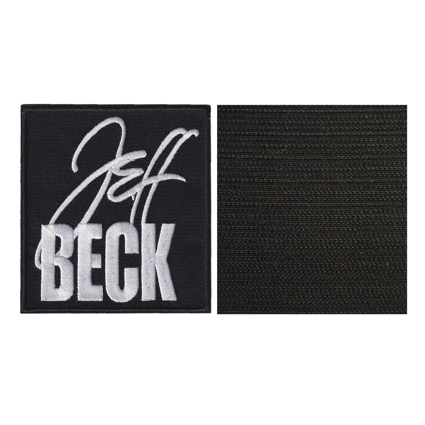 MAXIMUMPATCHES - Jeff Beck - 8,3 cm x 9 cm - Ecusson Patch Brodé Avec Scratch Cousu Au Dos + Carré Scratch A Coudre, Face Opposé 10 cm x 10 cm/Groupe Musique Métal Rock Punk Heavy Trash Blues