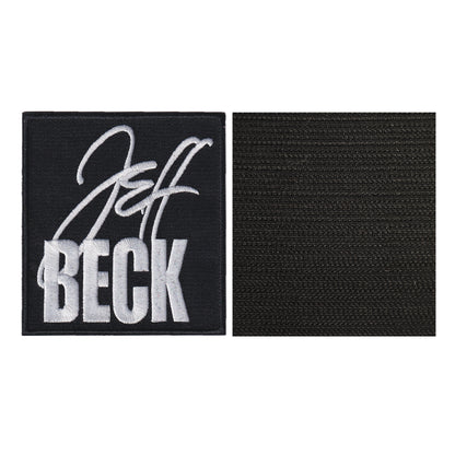 MAXIMUMPATCHES - Jeff Beck - 8,3 cm x 9 cm - Ecusson Patch Brodé Avec Scratch Cousu Au Dos + Carré Scratch A Coudre, Face Opposé 10 cm x 10 cm/Groupe Musique Métal Rock Punk Heavy Trash Blues