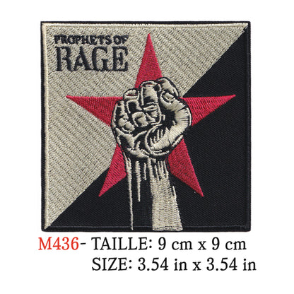 MAXIMUMPATCHES - Ecusson Patch Brodé Thermocollant - 9 cm x 9 cm - Prophets of Rage Groupe Musique Rock Punk Hard Trash Métal Heavy Psychedelic