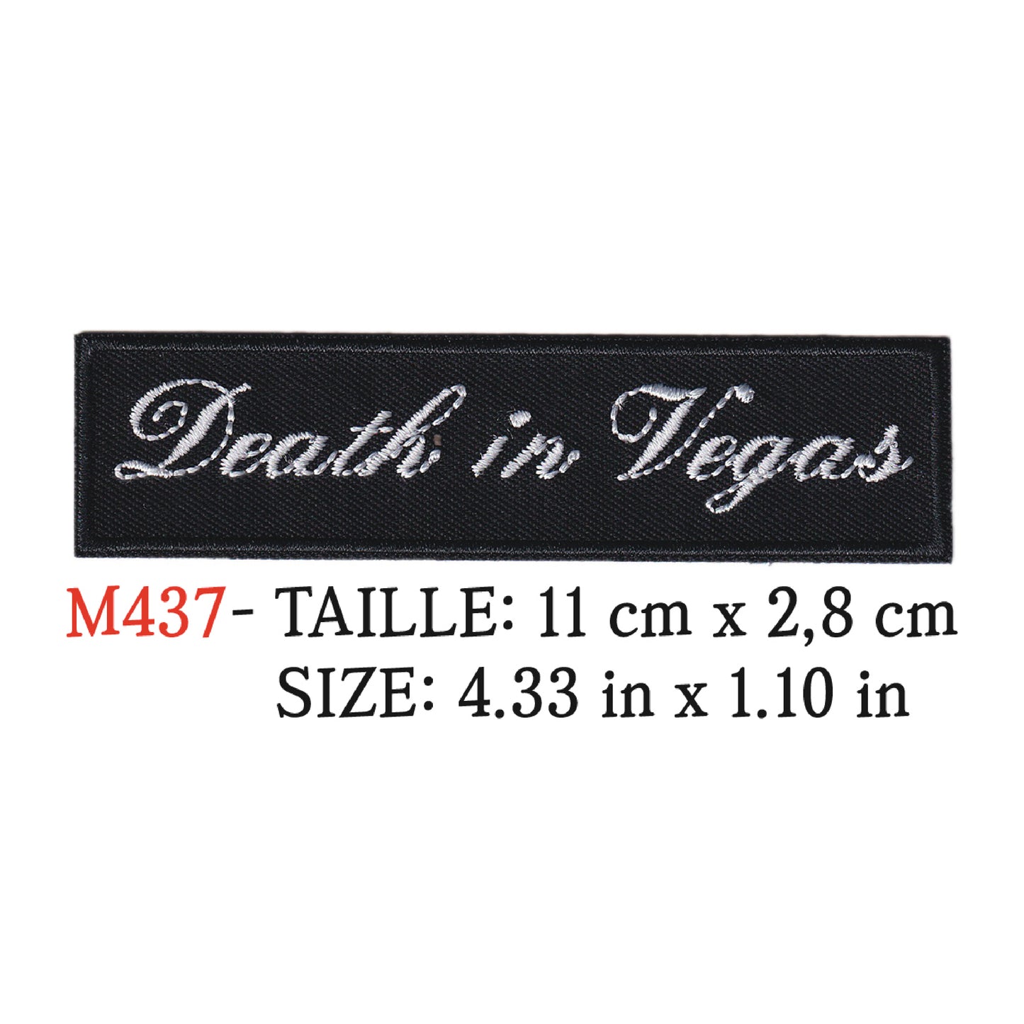 MAXIMUMPATCHES - Ecusson Patch Brodé Thermocollant - 11 cm x 2,8 cm - Death in Vegas Groupe Musique Rock Punk Hard Trash Métal Heavy Psychedelic