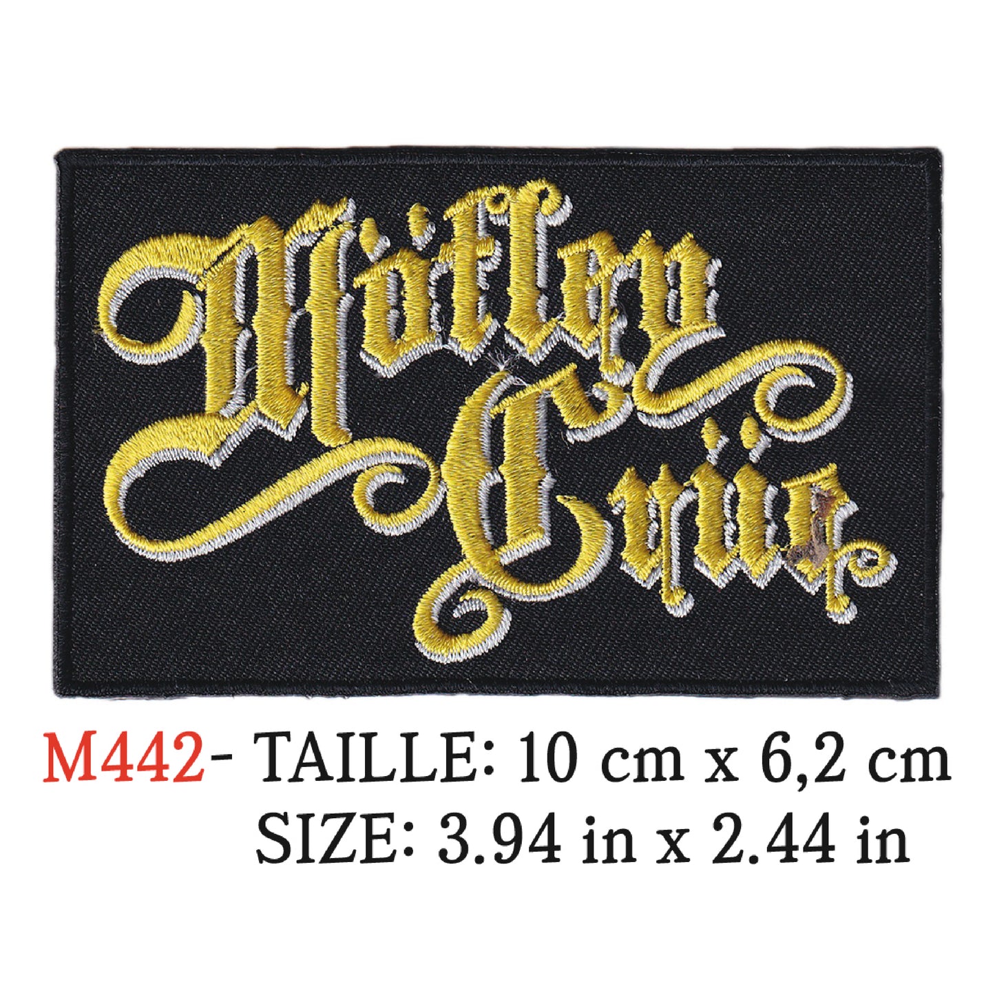 MAXIMUMPATCHES - Ecusson Patch Brodé Thermocollant - 10 cm x 6,2 cm - Motley Crue Groupe Musique Rock Punk Hard Trash Métal Heavy Psychedelic