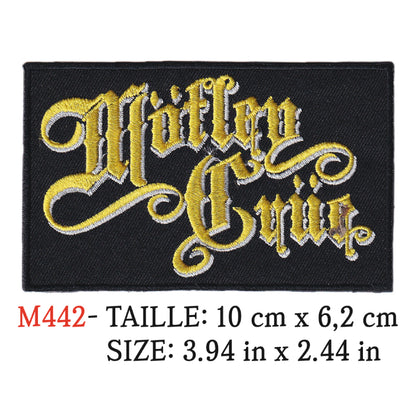 MAXIMUMPATCHES - Ecusson Patch Brodé Thermocollant - 10 cm x 6,2 cm - Motley Crue Groupe Musique Rock Punk Hard Trash Métal Heavy Psychedelic