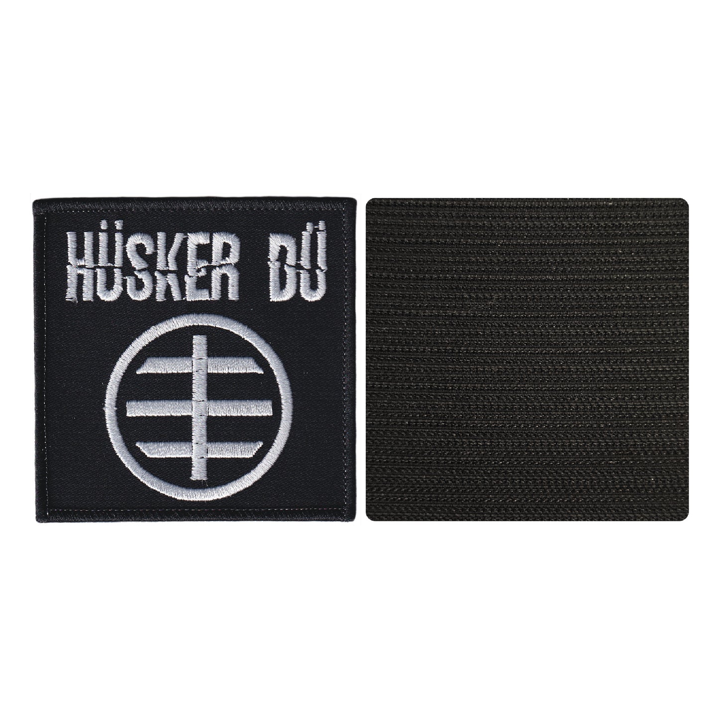 MAXIMUMPATCHES - Husker Du - 8 cm x 8 cm - Ecusson Patch Brodé Avec Scratch Cousu Au Dos + Carré Scratch A Coudre, Face Opposé 10 cm x 10 cm/Groupe Musique Métal Rock Punk Heavy Trash Blues