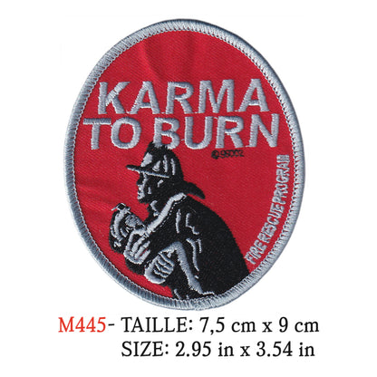 MAXIMUMPATCHES - Ecusson Patch Brodé Thermocollant - 7,5 cm x 9 cm - Karma To Burn Groupe Musique Rock Punk Hard Trash Métal Heavy Psychedelic