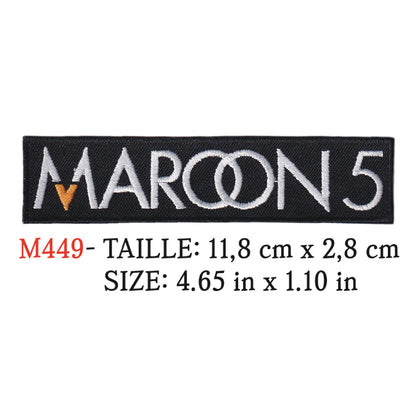 MAXIMUMPATCHES - Ecusson Patch Brodé Thermocollant - 11,8 cm x 2,8 cm - Maroon 5 Groupe Musique Rock Punk Hard Trash Métal Heavy Psychedelic
